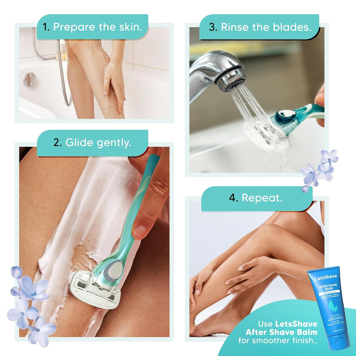 LetsShave Evior 6 Shaving Razor for Women | Mid-Flex Blades & Dual Moisture Bar infused with Aloe vera & Avacado | Smooth & Safe | Full-Body Hair Removal - Biki