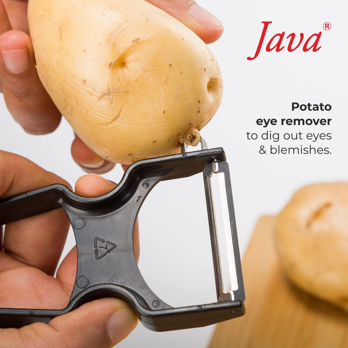Java Rapid INOX Peeler with Stainless Steel Double Edge Blade, ABS Plastic Handle, Ergonomic Design, Dishwasher Safe, for Fruits and Vegetables (RED, Julienne)