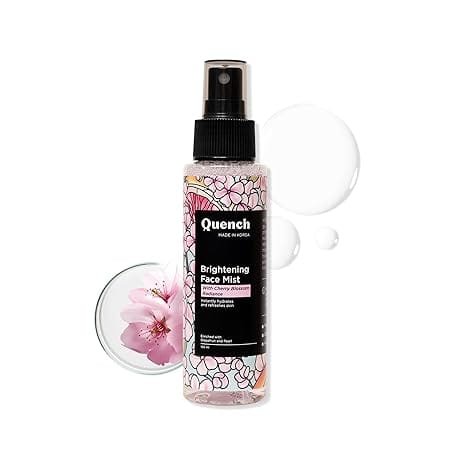 Quench - Brightening Face Mist Toner for Glowing Skin with Cherry Blossom & Hyaluronic Acid Instantly Hydrates & Brightens Skin (100ml)