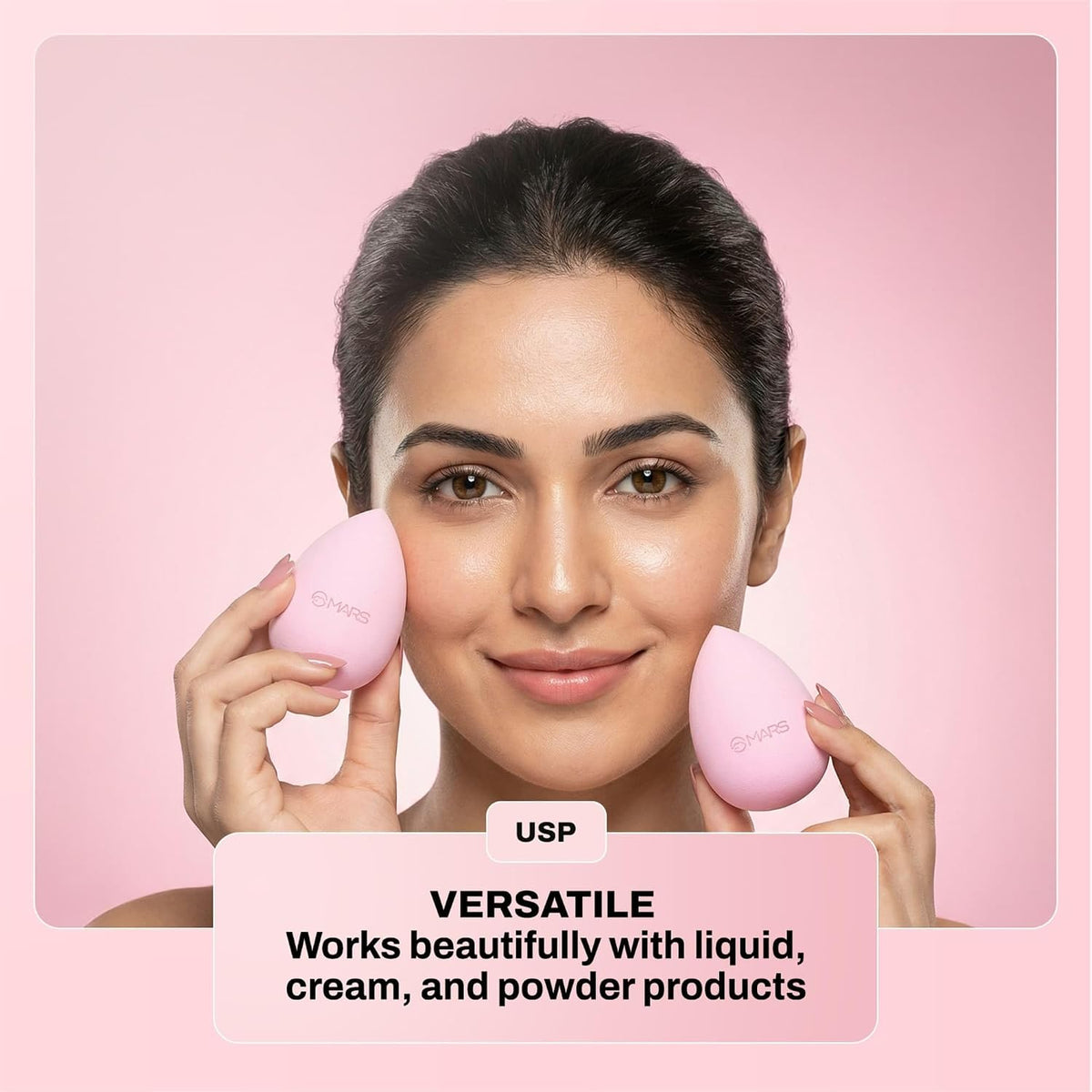 MARS Squishy Makeup Blender | Seamless Natural Finish | Minimal Product Absorption | Soft Latex-Free | Uses for Foundation, Concealer, Contour & Powder SQUISHY