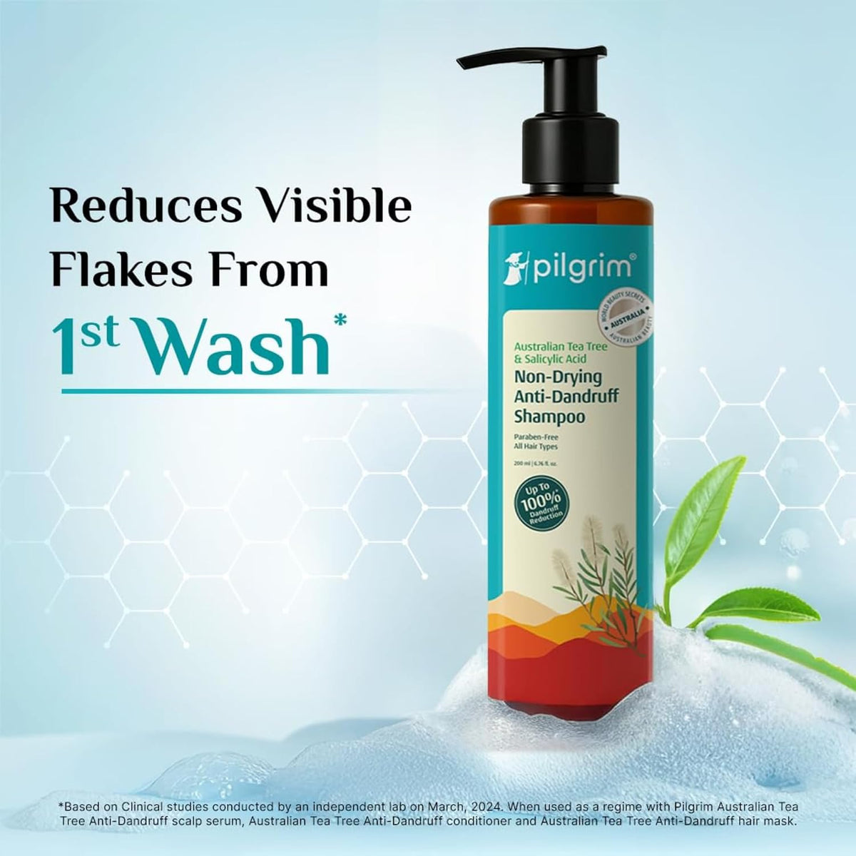 Pilgrim Australian Tea Tree Non-Drying Anti-Dandruff Shampoo - 200ml