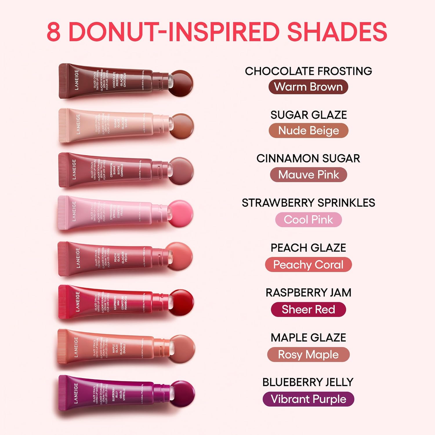 Laneige Glaze Craze Tinted Lip Serum | Plumping, Nourishing Hydration with Polypeptide and Ceramides | Lip Balm for Dry & Chapped Lips |Ultra Glamorous Shiny Lips