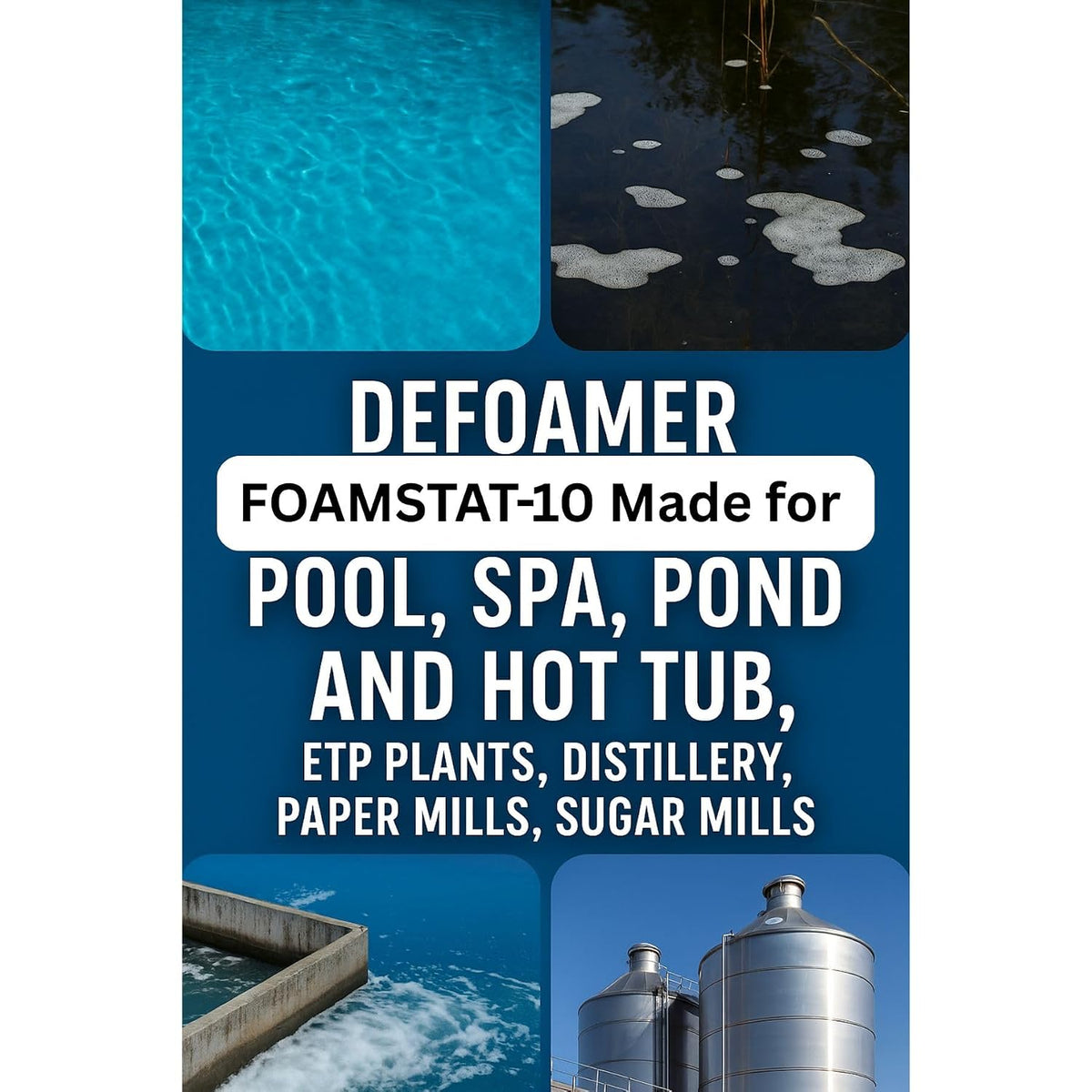 Antifoaming Silicon Emulsion, Defoamer (5L Pack) | Quick Foam Control | Specially Made for Pool Spa, Pond and Hot Tub,ETP Plants, Distillery, Paper Mills, Sugar