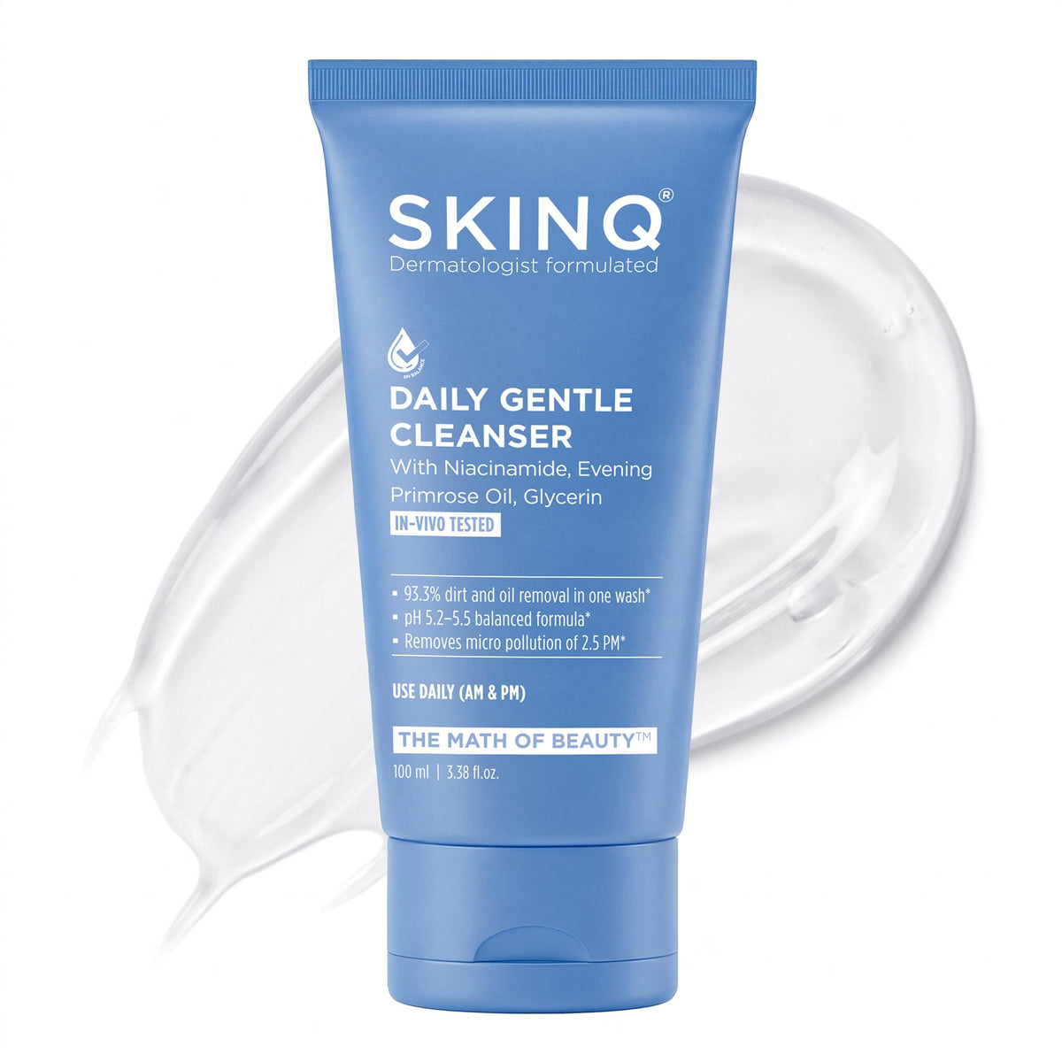 SKINQ Niacinamide Face Wash for Oily Skin & Excess Oil | Removes 93.3% Dirt & Oil in One Wash | pH Balanced, No Parabens | Normal, Dry & Sensitive Skin | Made b