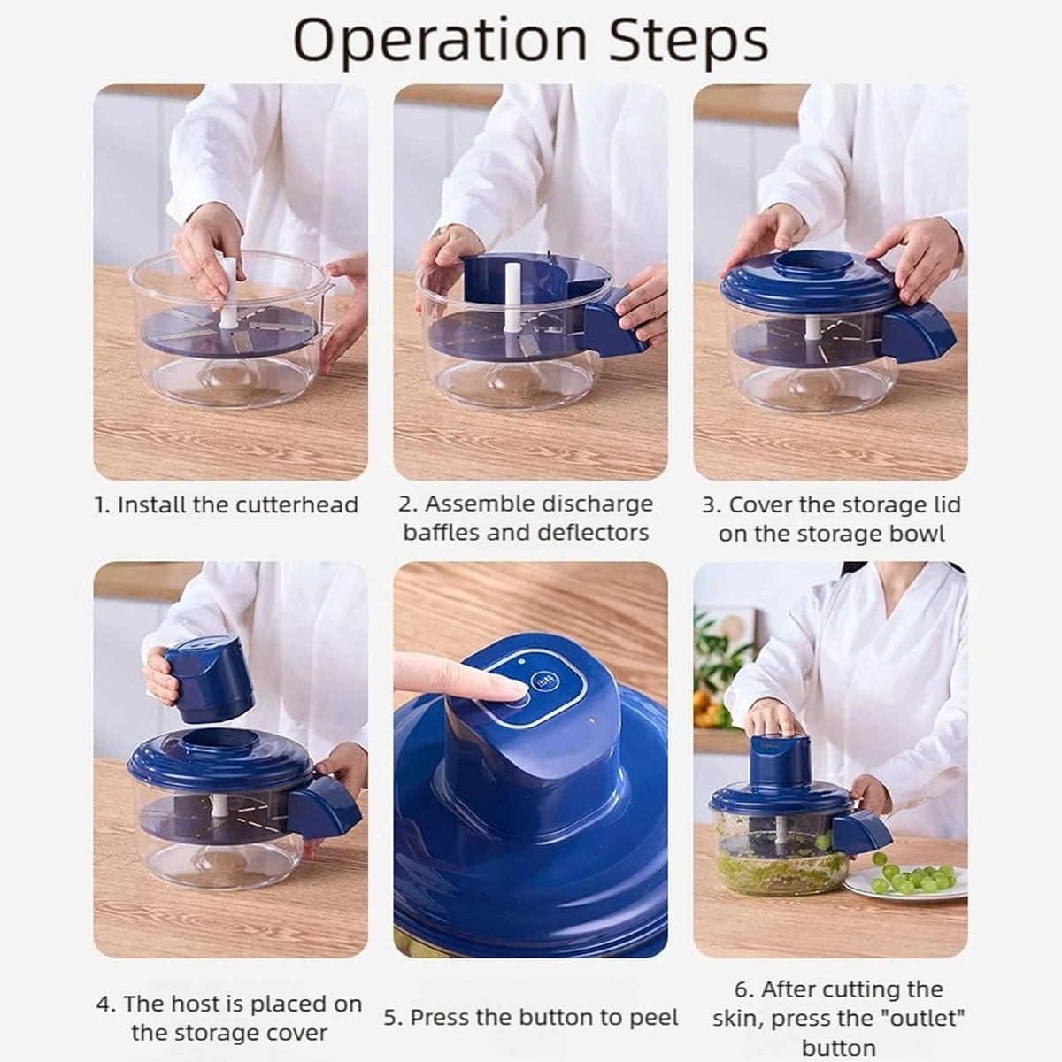Multifunctional Automatic Electric Fruit Vegetable Peeler Machine with Stainless Steel Blade, One-Touch Potato Apple Pear Peeler Time Saving Kitchen Peeling Too