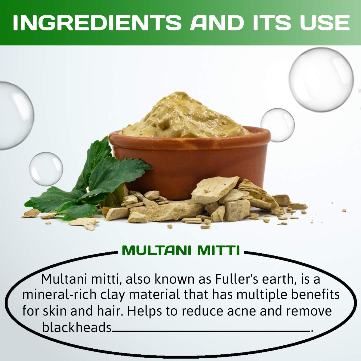United's Pure & Natural Multani Mitti Powder (Fuller's Earth) 200 Grams For Face, Skin ,Hair Care.
