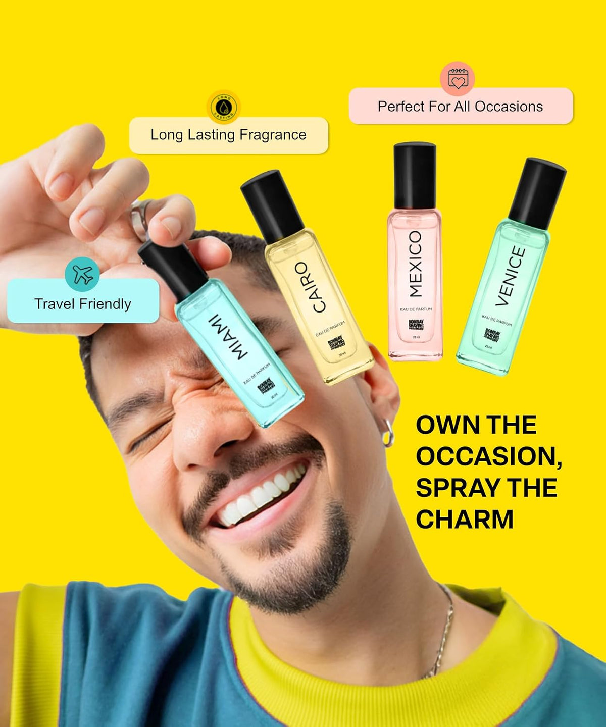 Bombay Shaving Company Luxury Perfume Gift Set | 4x20ml Eau de Parfum | Woody, Citrus, Floral, Spicy Fragrances | Perfume for Men Long Lasting Smell | Gift for