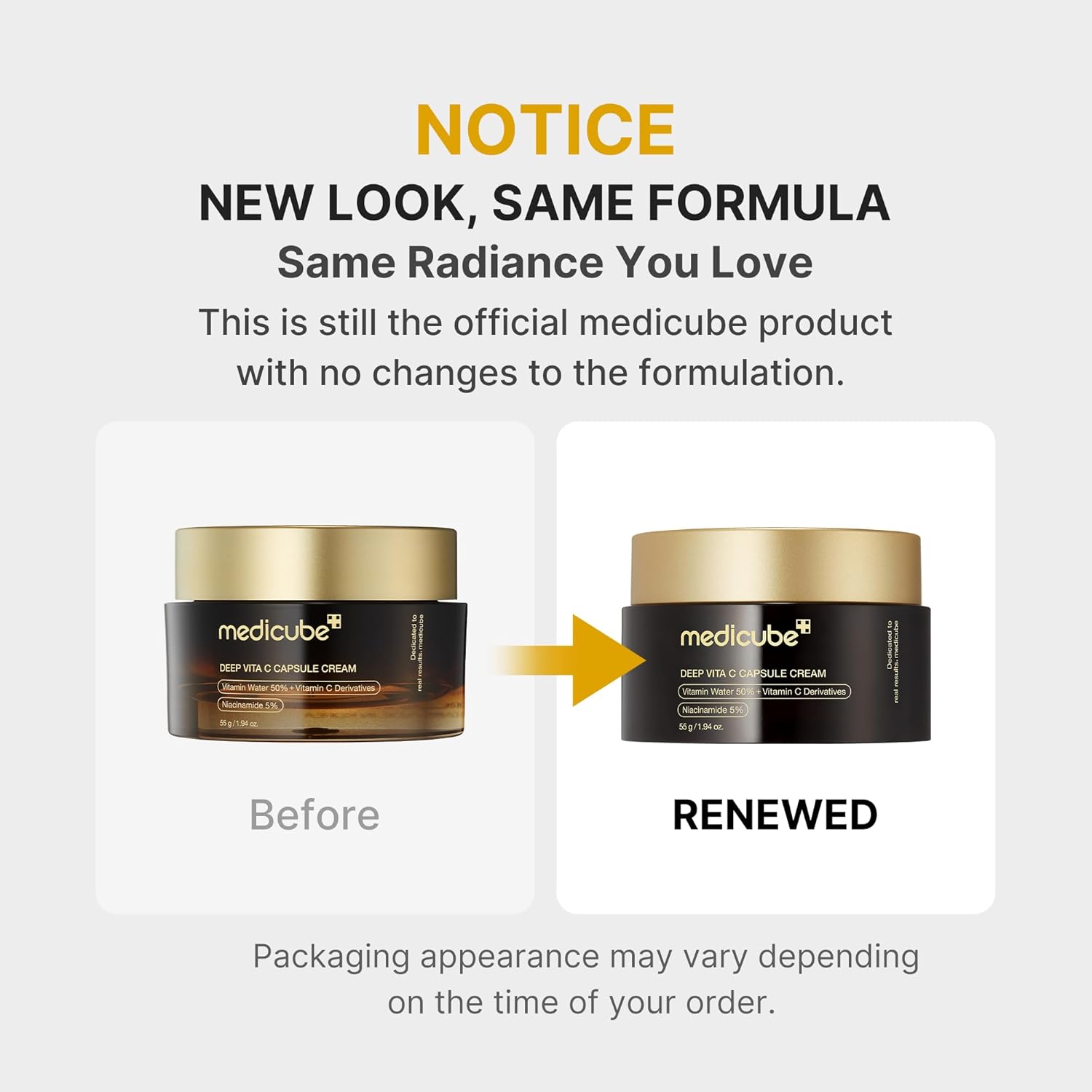 Medicube Deep Vitamin C Golden Boba Capsule Face Moisturizer - Liposome Capsules For Wrinkles, Skin Radiance - Transparent Gel for Glow Hydration - Korean Skin Care 1.94 oz