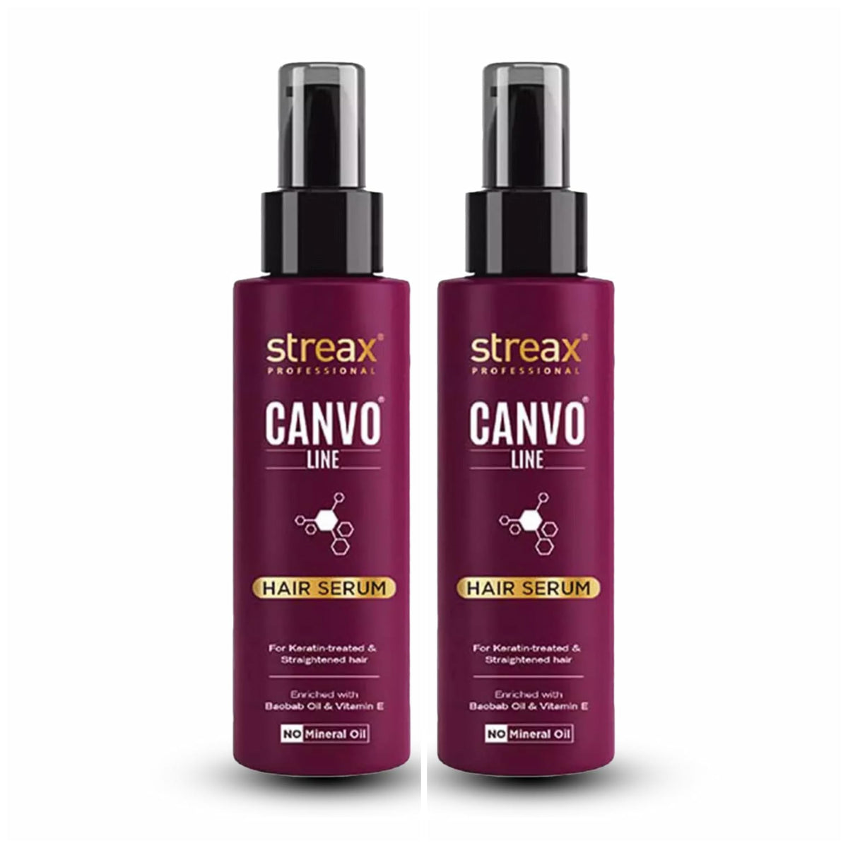 Streax Professional Canvo Line Serum For Straightened Hair Pack of 2 (200 ml)