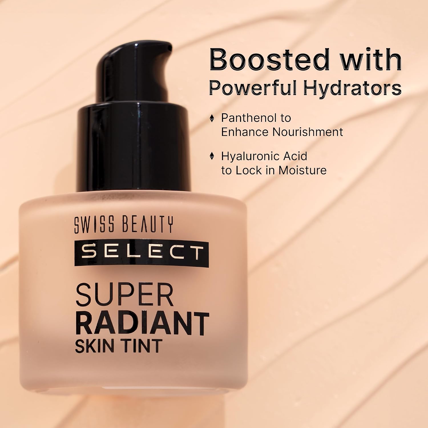 Swiss Beauty Select Super Radiant Hydrating Skin Tint | With Hyaluronic acid | Provides Natural, Dewy Glow | Shade- Creamy Glow, 30gm