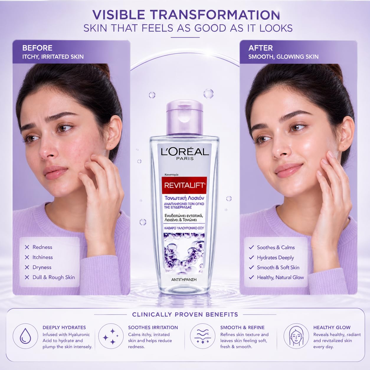 L'Oréal Paris Revitalift Filler Plumping Toner 200ml | Hydrating & Smoothing Face Toner for Firm, Fresh & Radiant Skin | Daily Skin Prep & Anti-Aging Care