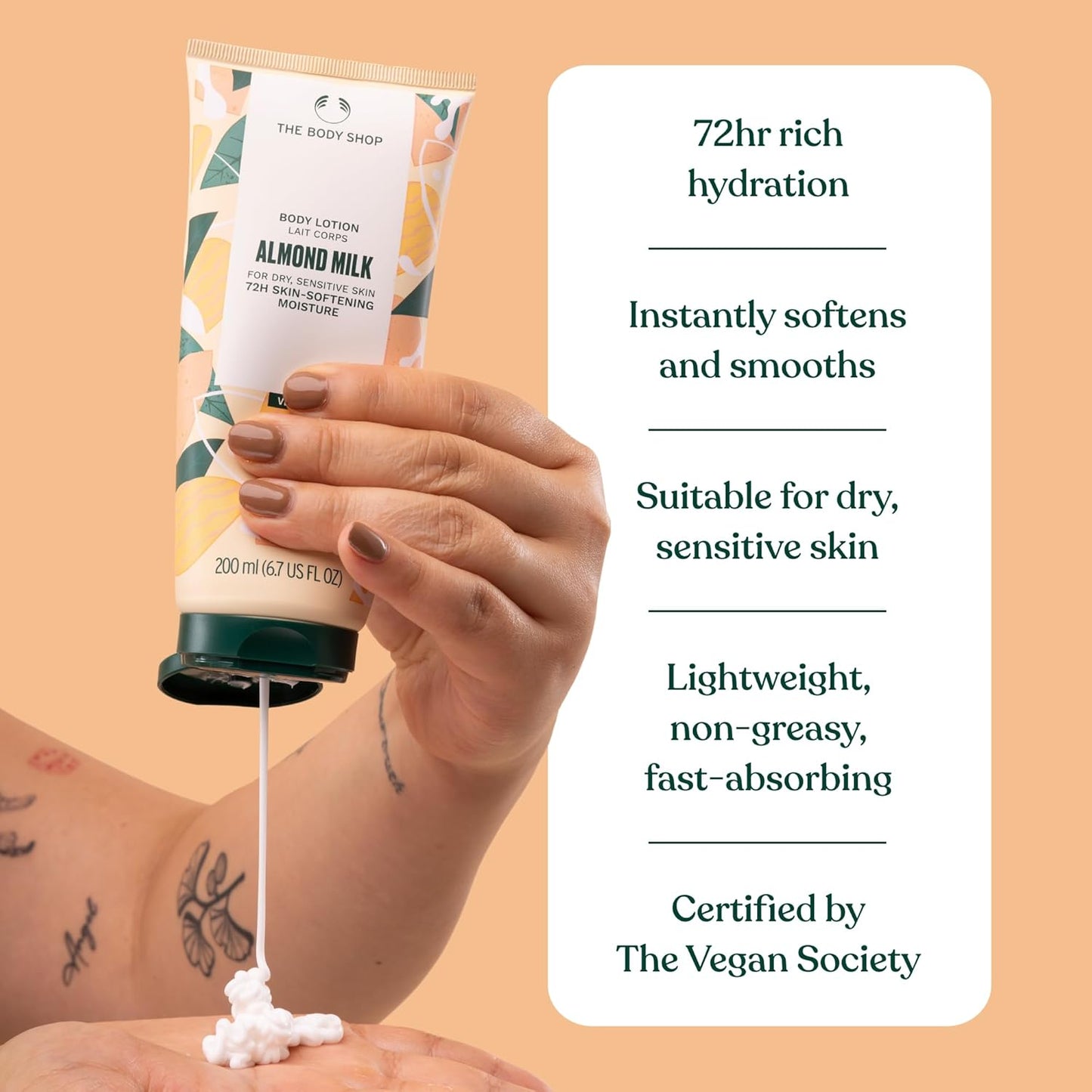 The Body Shop Almond Milk and Honey Body Lotion – Hydrating & Moisturizing Skincare for Dry and Sensitive Skin – Hypoallergenic – 6.7 oz