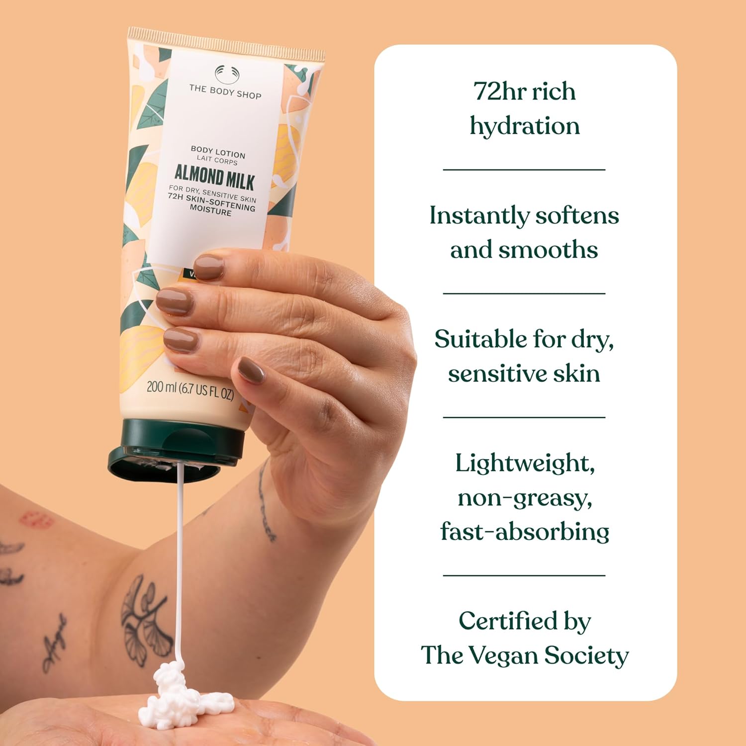 The Body Shop Almond Milk and Honey Body Lotion – Hydrating & Moisturizing Skincare for Dry and Sensitive Skin – Hypoallergenic – 6.7 oz