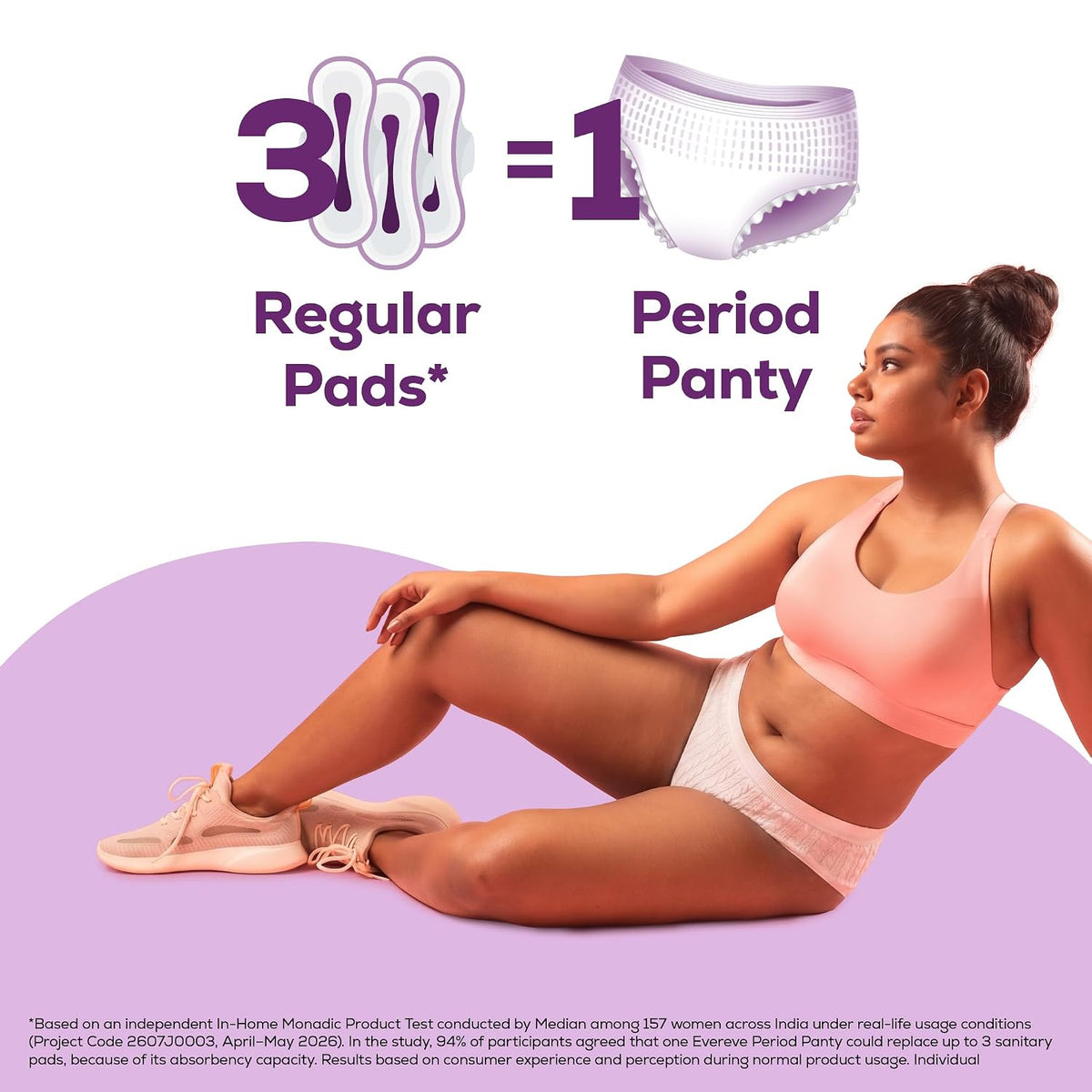 Evereve Period Panty For Girls & Women, (S-M), 10 Pcs, 360 Degree Coverage, 0% Leaks, High Absorbency For Heavy Flow, Maternity Delivery Pads, Postpartum & Over