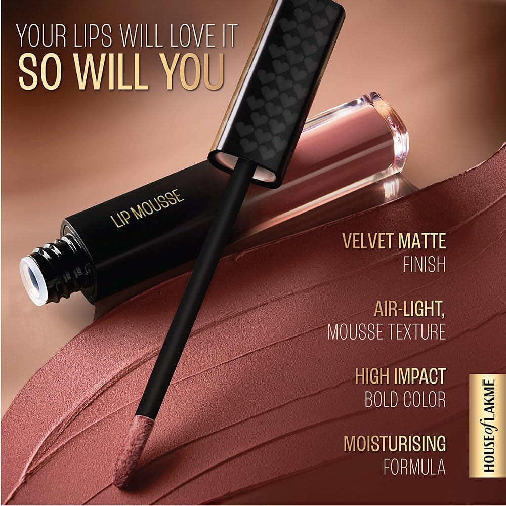 LAKMÉ Absolute Sheer Lip Mousse Lipstick 304 Chocolate Temptation 4.6g Chocolate Temptation 4.6 g (Pack of 1)