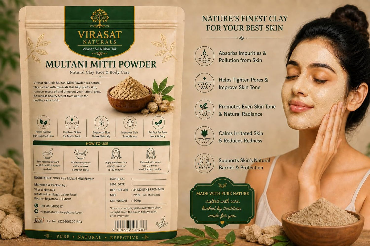 Multani Mitti Powder 400g, Natural Clay