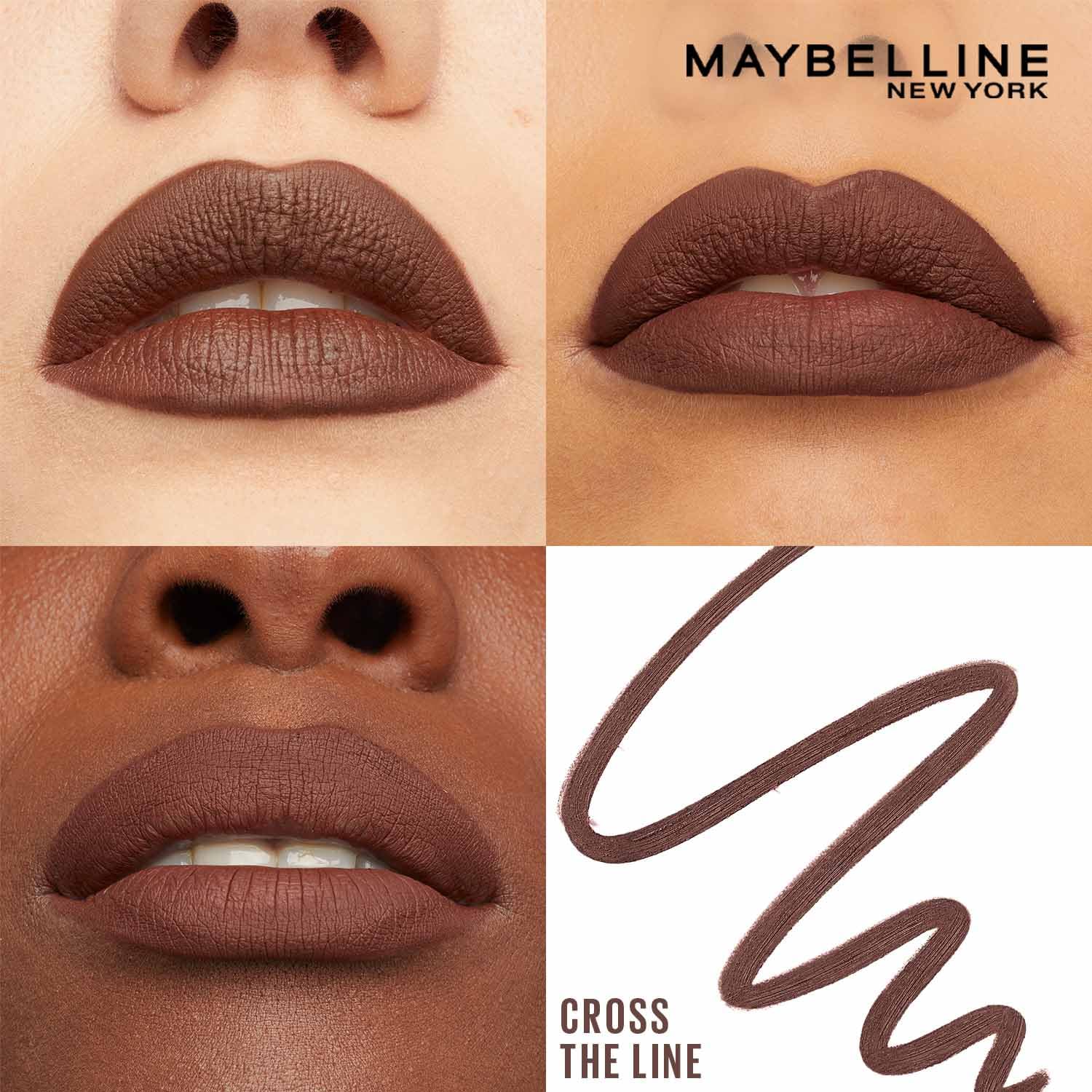 Maybelline Lifter Liner Lip Liner Pencil with Hyaluronic Acid, Cross The | Creamy, Moisturizing Lip liner | Smooth Glide Application for defined lips