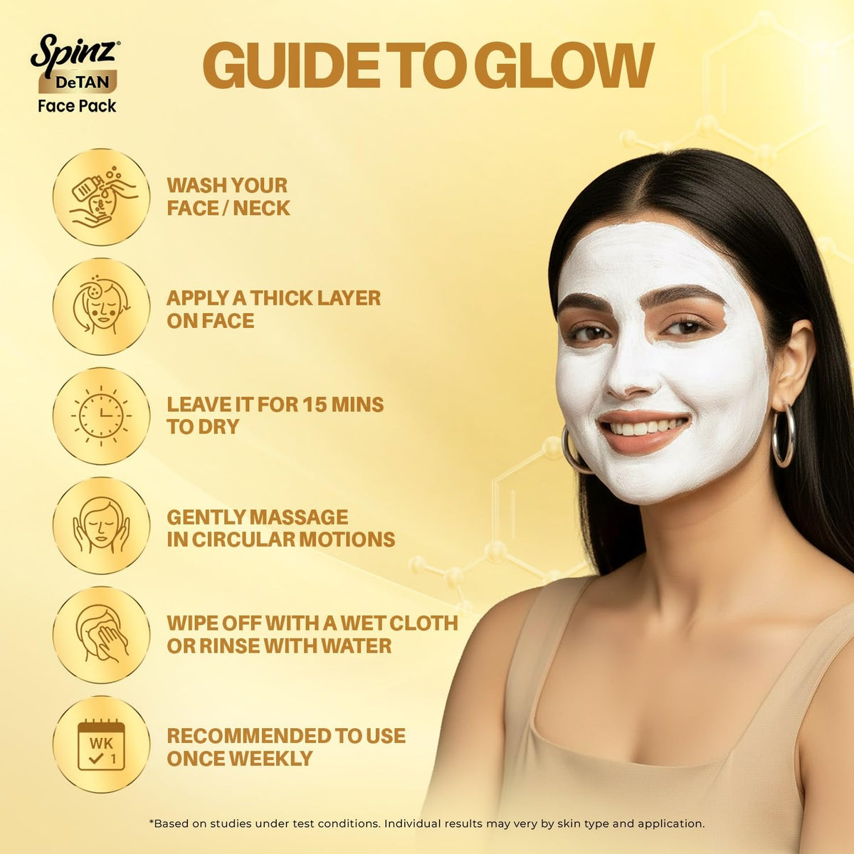 Spinz DeTan Face Pack|Besan Honey & Kojic Acid|100g