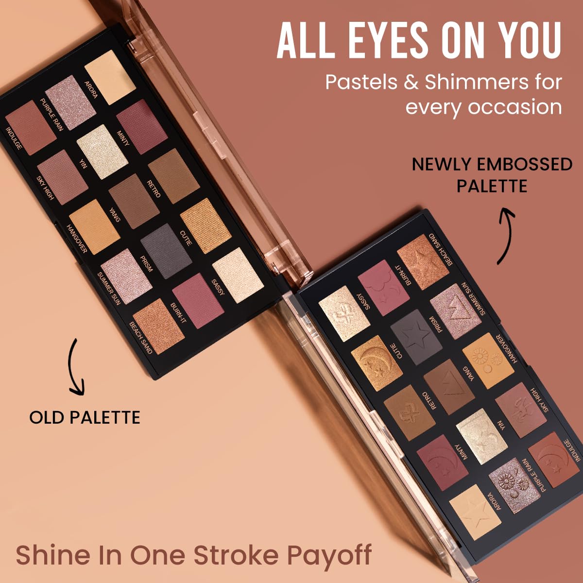 INSIGHT All Eyes On You Eyeshadow Palette (17 g) | Mix of 15 Matte, Shimmer & Metallic Shades | Smooth Texture | Intense Pigment | One Stroke Payoff | Transfer Proof | Long Lasting | Easy Blending | Beginner Friendly Eye Makeup Kit