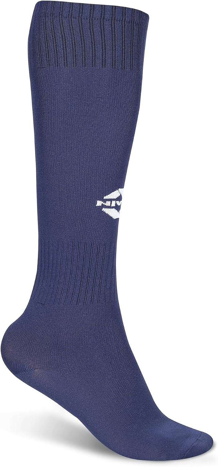 Nivia Plain Encounter Football Socks for Men and Women Knee Length Football Socks Sports Socks N. Blue/White Medium