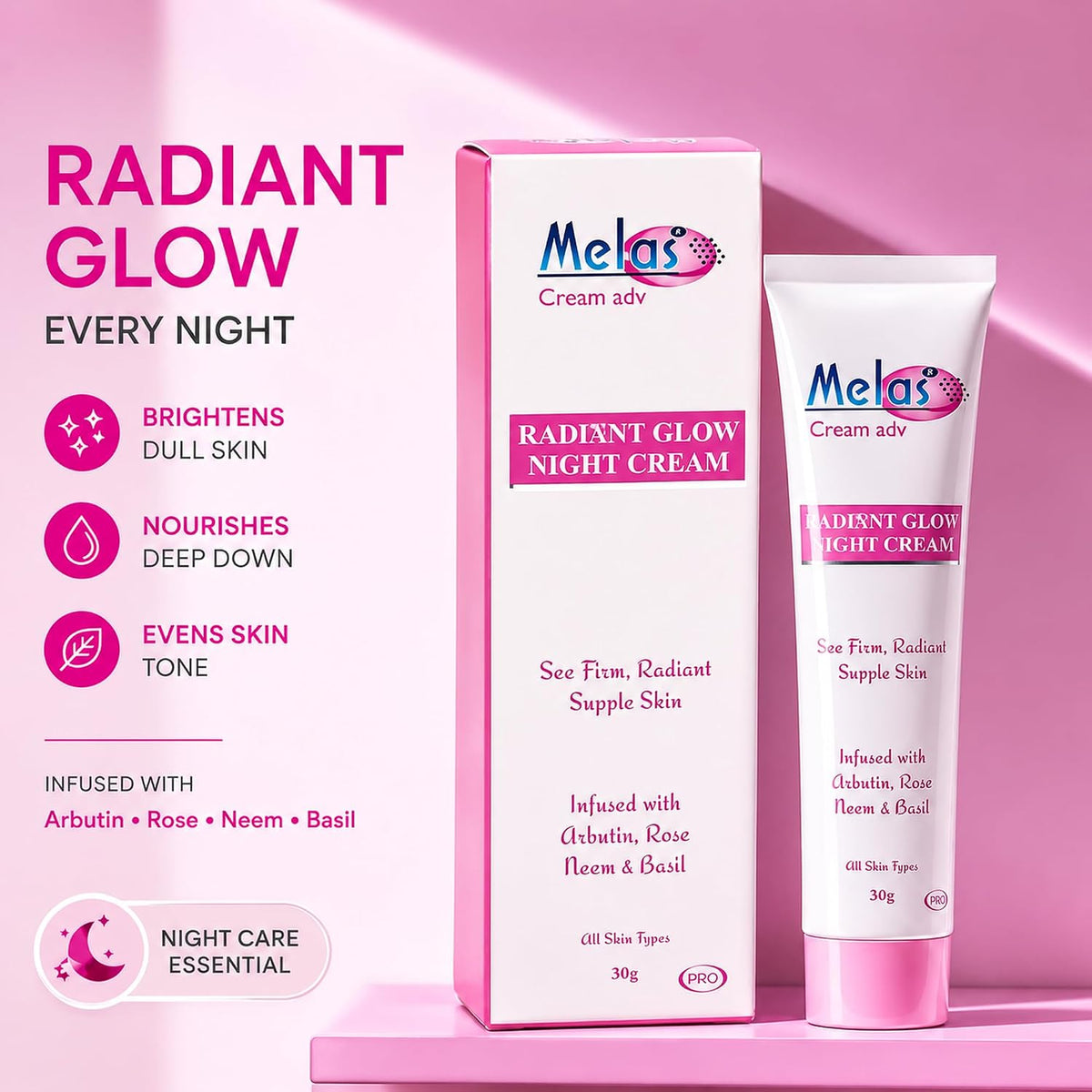 Melas Adv Night Cream for Women | Anti-Ageing, Dark Spots & Brightening 1