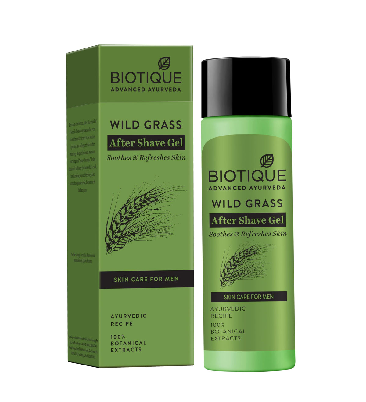 Biotique Bio Wild Grass A Soothing After Shave Gel for Men, 120ml i Eliminates Shave Bumps I 100% Natural & Organic