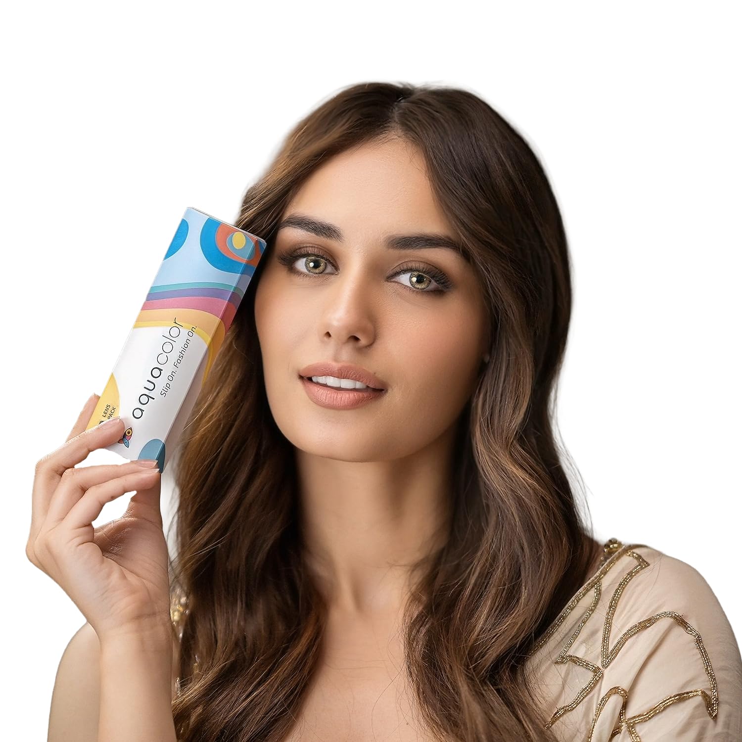Aquacolor Daily Disposable Colored Lenses with 0 Power - Dusky Brown - (10 Lens/Box)