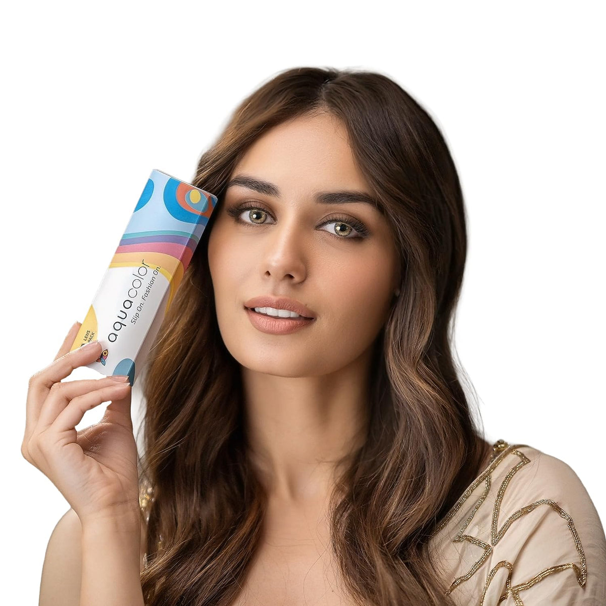 Aqualenses Aquacolor Daily Disposable Colored Lenses with 0 Power - Dusky Brown - (10 Lens/Box)