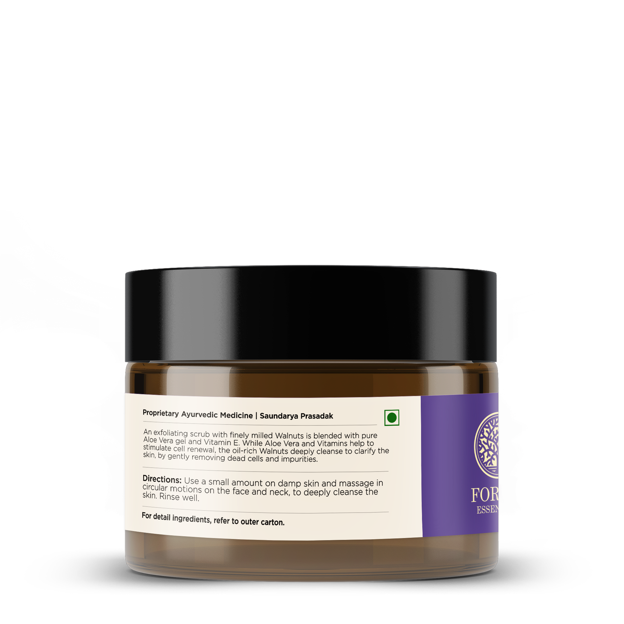 Forest Essentials Walnut Facial Gel Scrub Ayurvedic Tan Removal Walnut Scrub (50gm)
