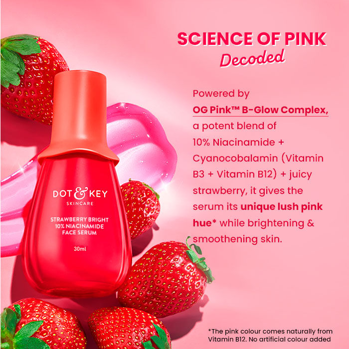Dot & Key Strawberry Bright 10% Niacinamide Face Serum, Brightens & Smoothes Skin, All Skin Types (30ml)