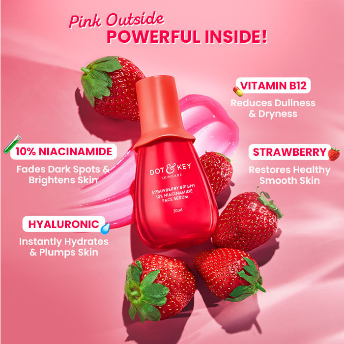 Dot & Key Strawberry Bright 10% Niacinamide Face Serum, Brightens & Smoothes Skin, All Skin Types (30ml)