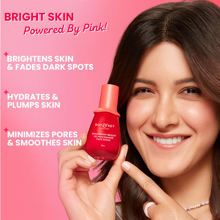 Dot & Key Strawberry Bright 10% Niacinamide Face Serum, Brightens & Smoothes Skin, All Skin Types (30ml)