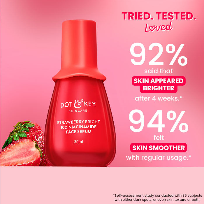Dot & Key Strawberry Bright 10% Niacinamide Face Serum, Brightens & Smoothes Skin, All Skin Types (30ml)