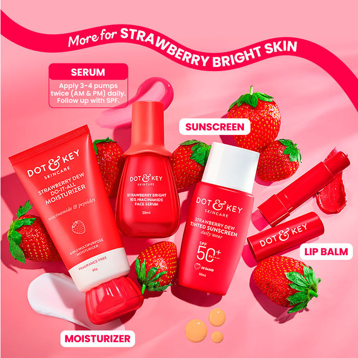 Dot & Key Strawberry Bright 10% Niacinamide Face Serum, Brightens & Smoothes Skin, All Skin Types (30ml)