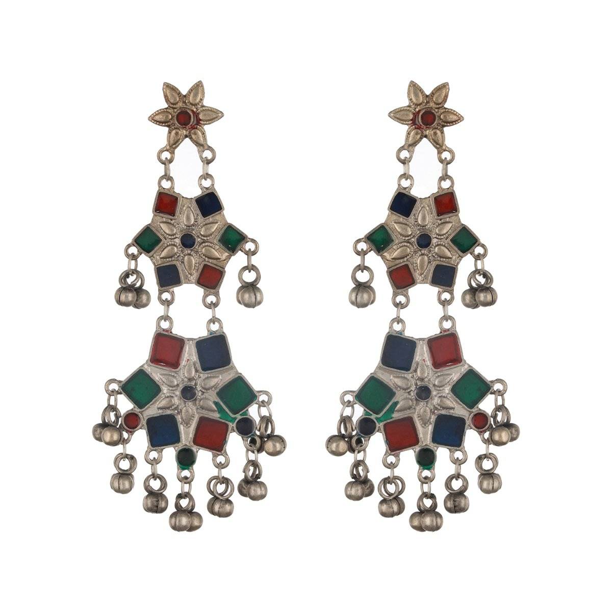 Aatmana Women Multi-Color Floral Drop Earrings