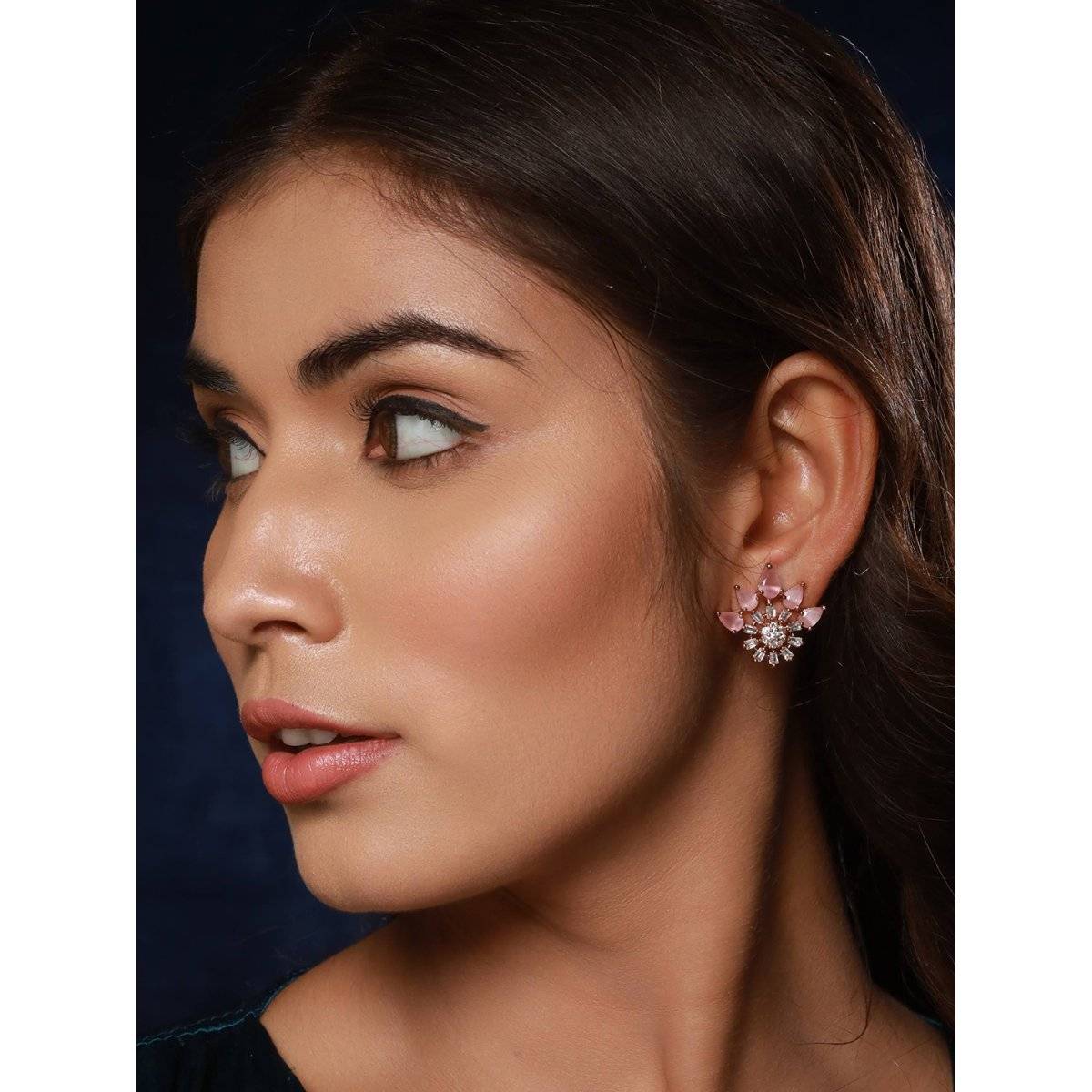 Aatmana Women Pink Contemporary Studs Earrings