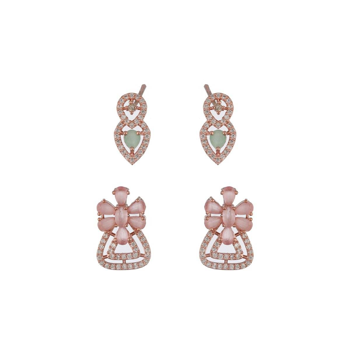 Aatmana Women Contemporary Stud Earrings Pack Of 2