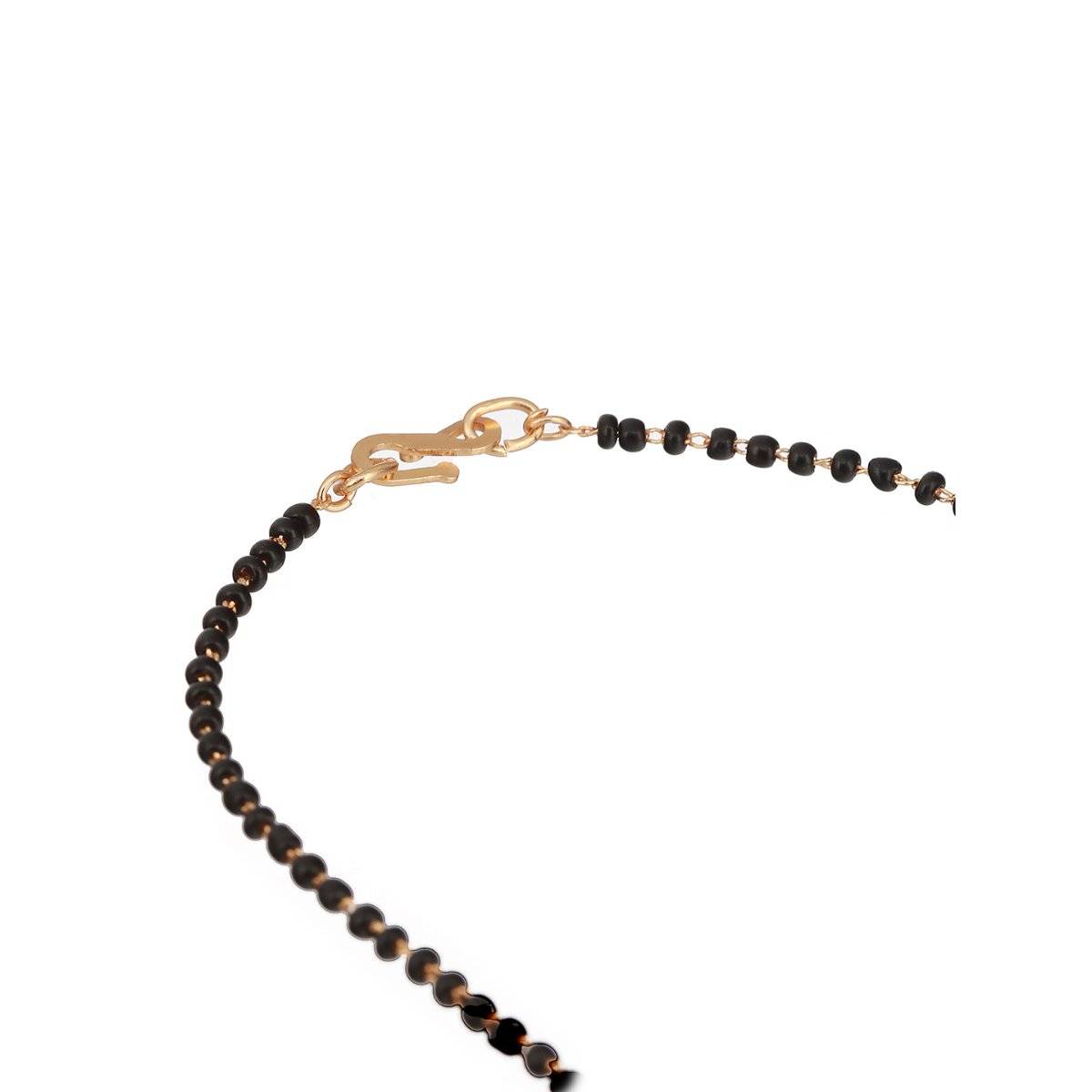 Aatmana Rose Gold Plated Cubic Zirconia Stone and Beaded Mangalsutra