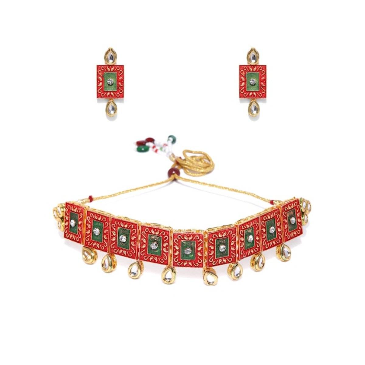 Aatmana Gold-Plated Kundan-Studded Jewellery Set · Single