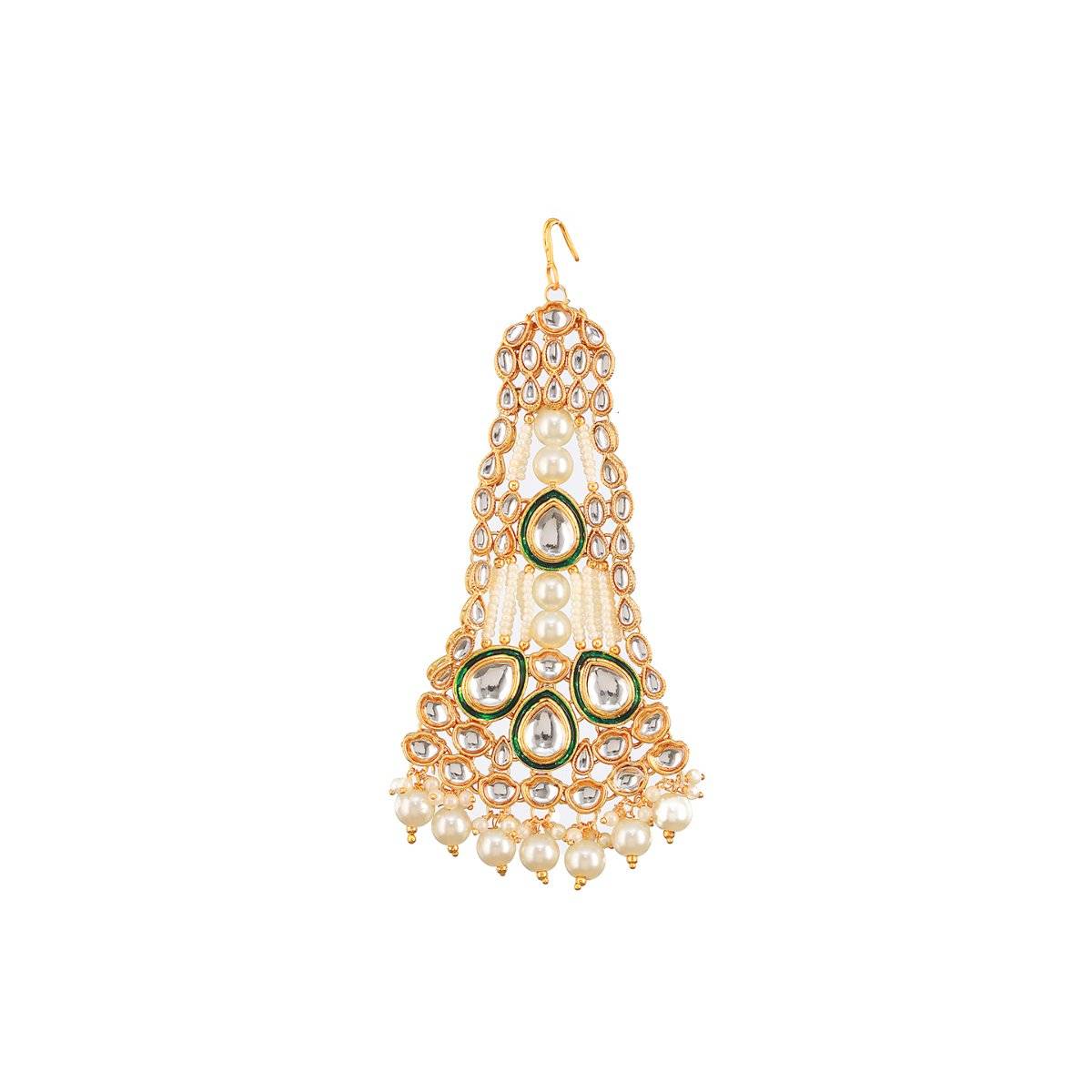 Aatmana Gold-Plated Pearl Kundan Studded Jhumar Pasa