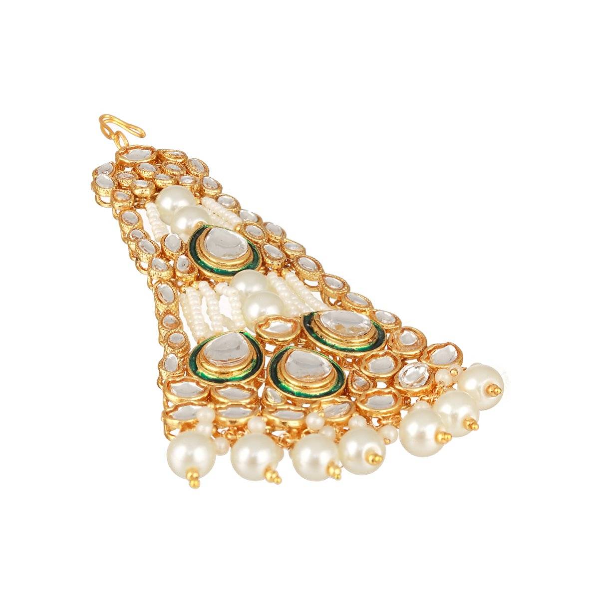 Aatmana Gold-Plated Pearl Kundan Studded Jhumar Pasa