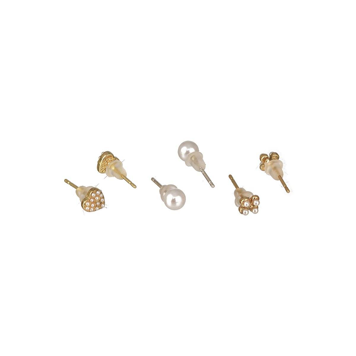 Aatmana Gold-Plated Cz Studded Heart Shape Jewellery Set