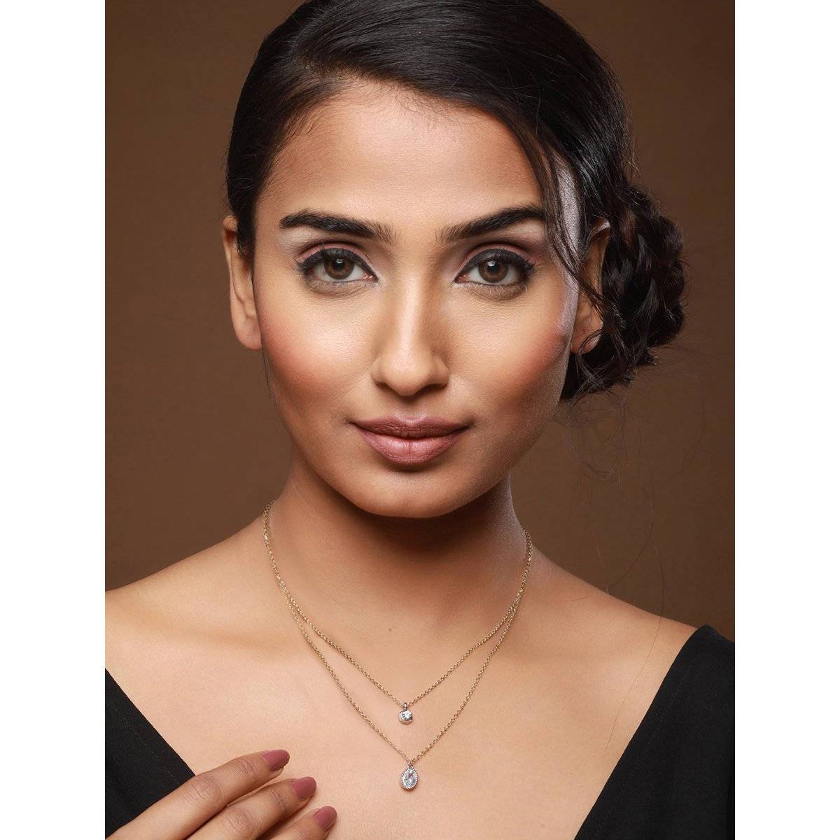 Aatmana Gold-Plated Cubic Zirconia-Studded Layered Necklace
