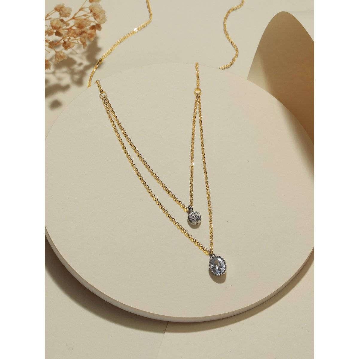 Aatmana Gold-Plated Cubic Zirconia-Studded Layered Necklace