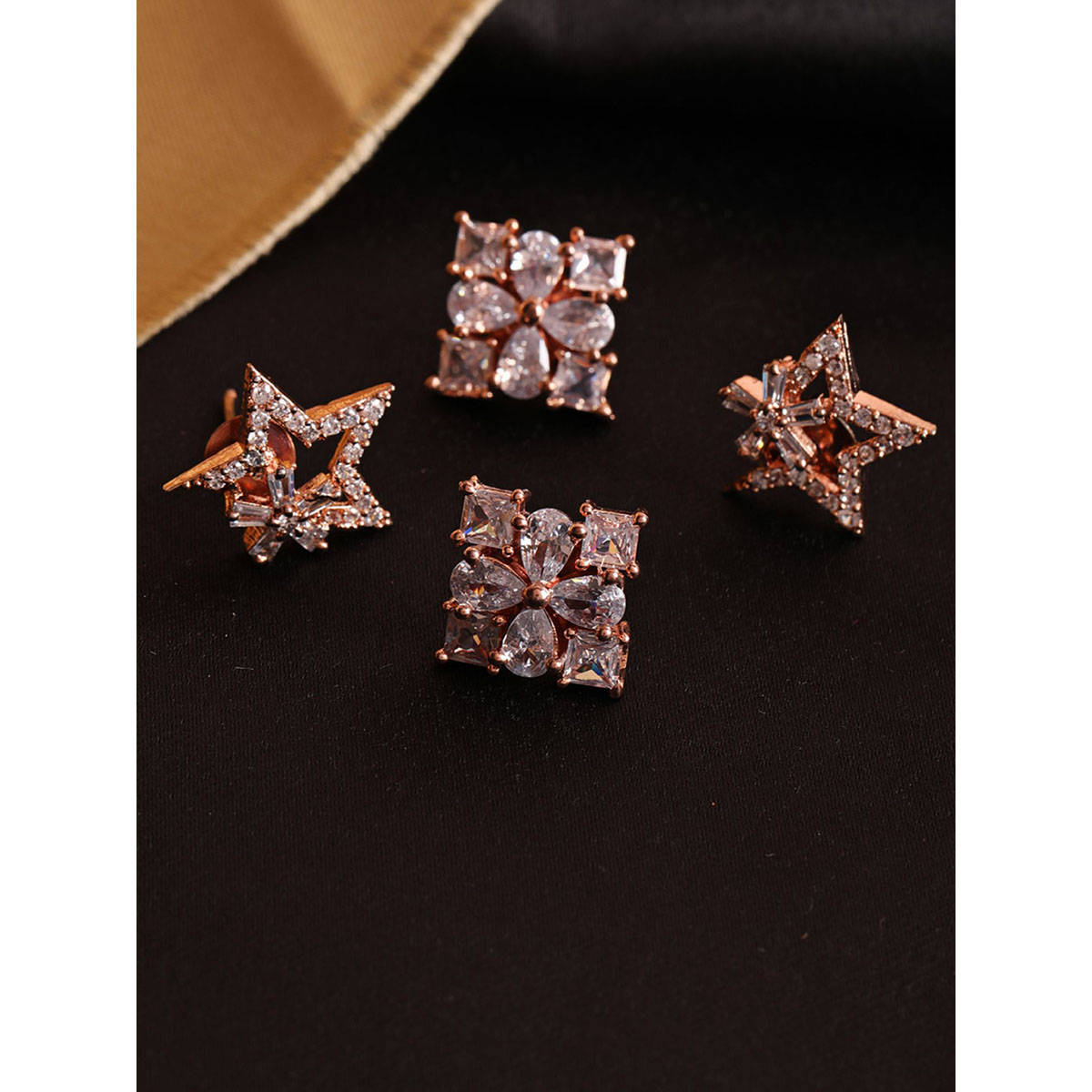 Aatmana Set of 2 American Diamond studded Studs