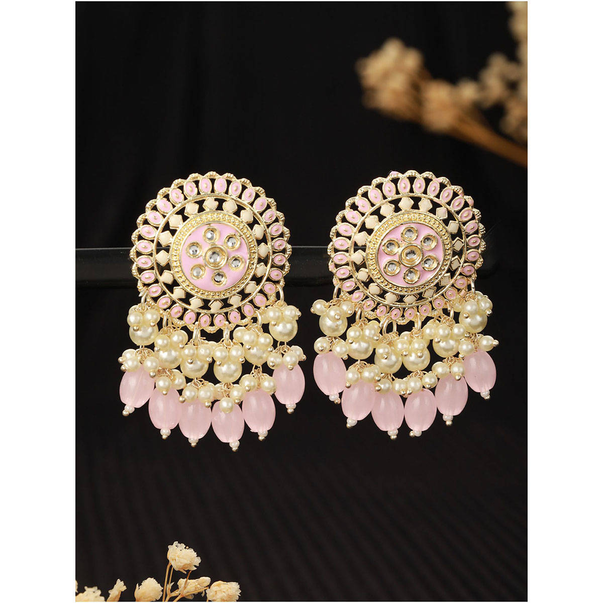 Aatmana Gold-Plated Contemporary Drop Earrings