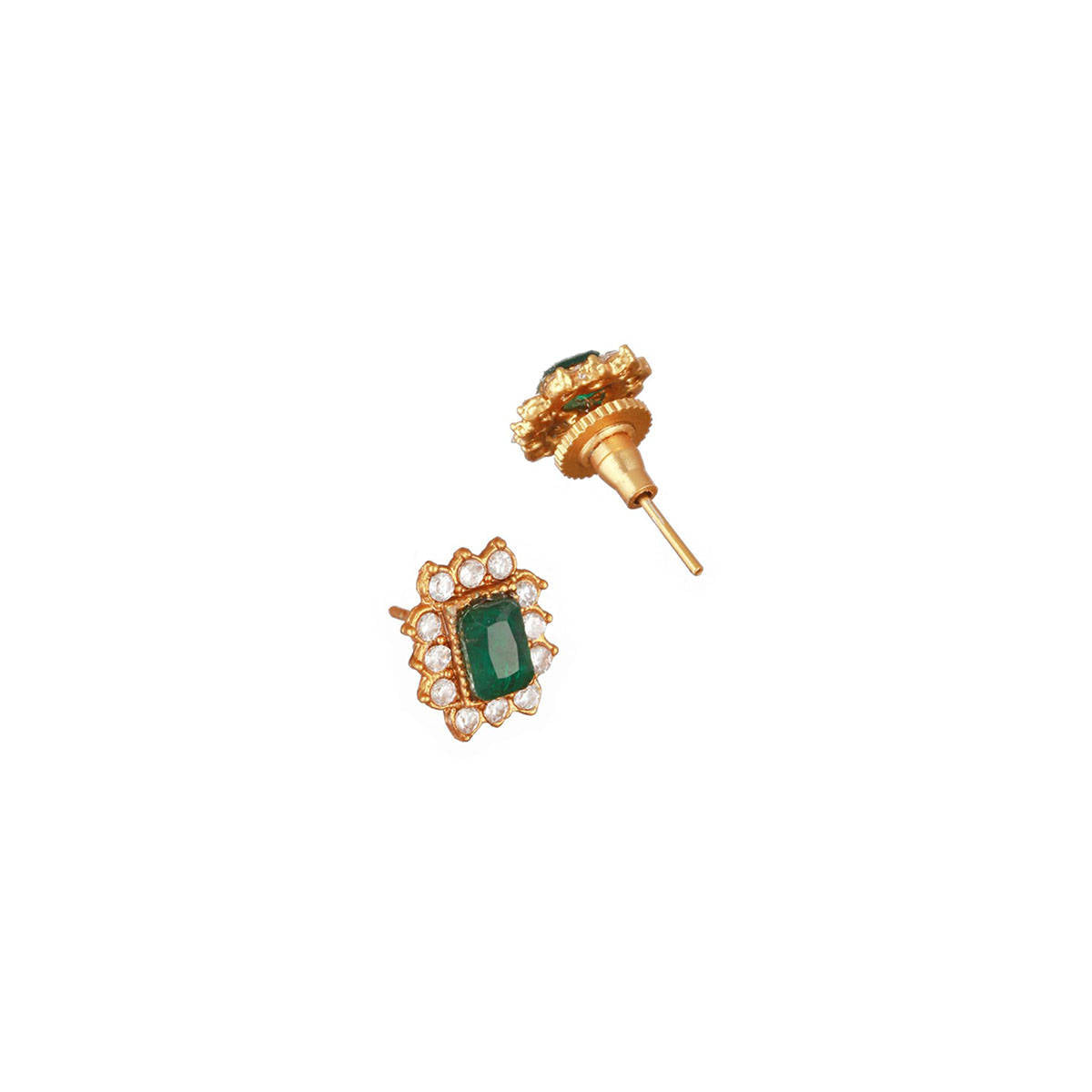 Aatmana Gold-Toned And Green Gold-Plated Multi Layer Pearl Choker Jewellery Set