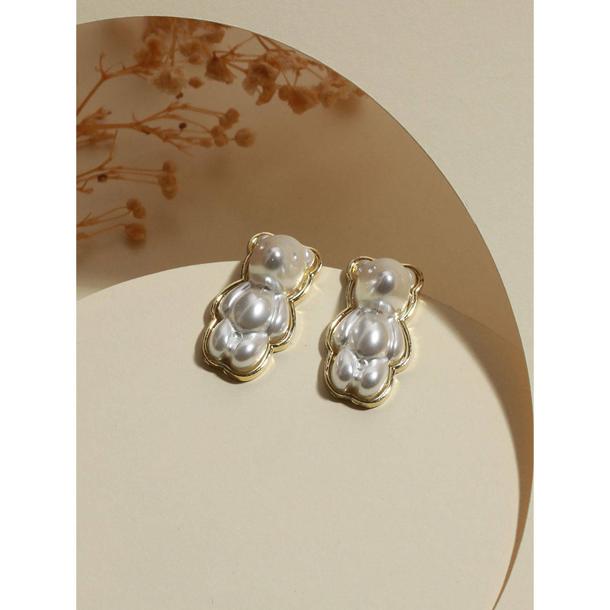 Aatmana Gold-Plated Teddy Bear Stud Earrings