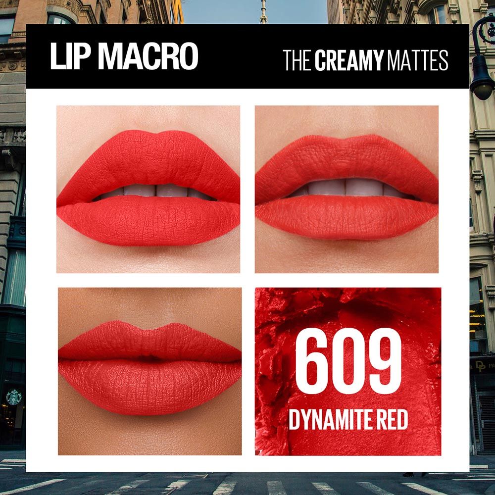 Maybelline New York Creamy Matte Lipstick - 609 Dynamite Red
