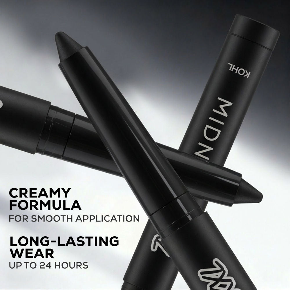Renee Cosmetics Midnight XXL Waterproof, Smudge-Proof Kohl With Sharpener - Black 1.5g (0.1g)